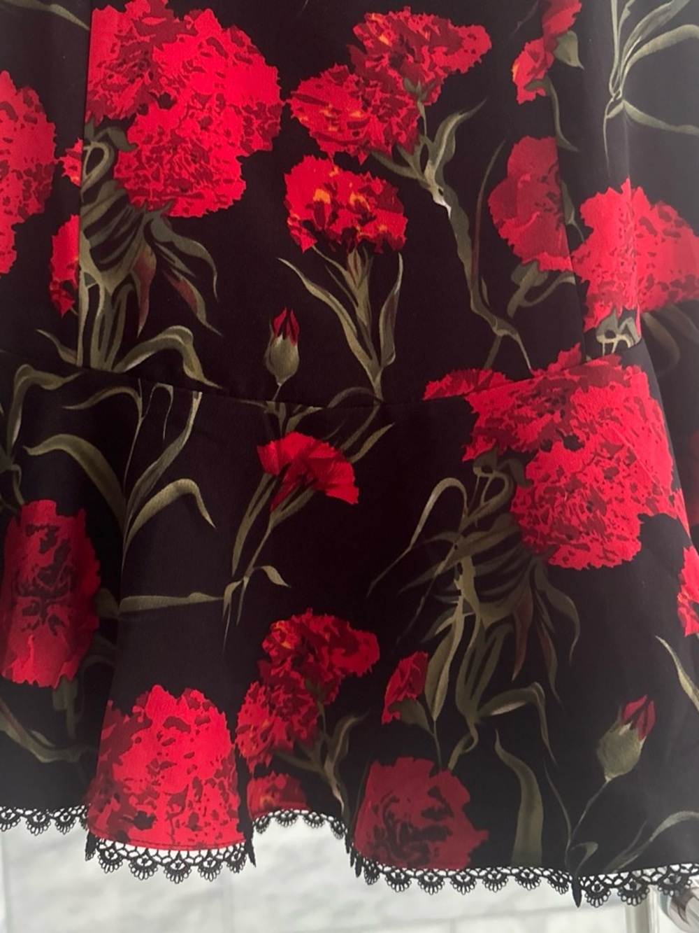 Lulu's Black Mini Dress with Red Floral Print - Picture 5 of 8